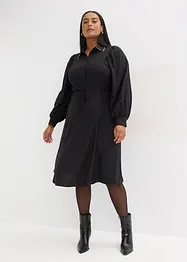 Mellanlång klänning med pärlapplikation, bonprix