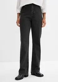Loose Straight Jeans High Waist, med bekväm midja och strass, bonprix