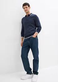 Tröja med tenniskrage och återvunnen bomull, bonprix