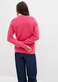 Finstickad cardigan med rund halsringning, bonprix