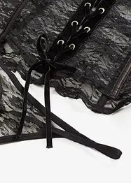 Korsett och stringtrosa av spets (2 delar), bonprix
