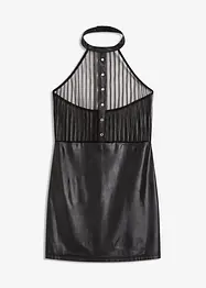 Klänning med halterneck, wetlook, bonprix