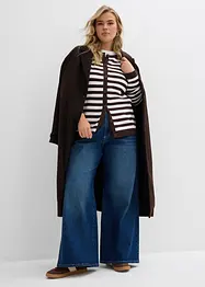 Finstickad cardigan med rund halsringning, bonprix