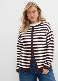 Finstickad cardigan med rund halsringning, bonprix