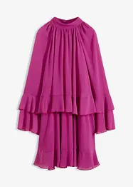 Chiffongklänning med volanger, bonprix