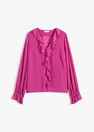 Blus med volanger, bonprix