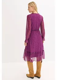 Jerseyklänning i midilängd och av mesh, bonprix