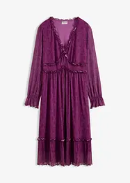 Jerseyklänning i midilängd och av mesh, bonprix