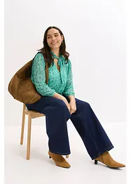 Långärmad topp i tunn mesh, bonprix