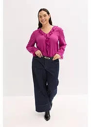 Blus med volanger, bonprix