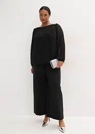 Chiffongblus med strassdekor, bonprix