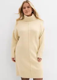 Stickad klänning med dekorsöm, bonprix