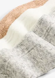 Strumpa med flätmönster (3-pack), bonprix