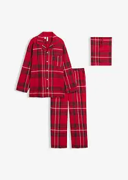 Flanellpyjamas i mjuk bomull med presentpåse, bonprix