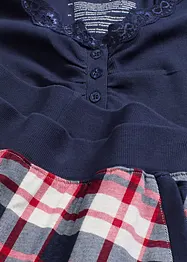 Pyjamas  med ribbstickad överdel med knappslå, bonprix