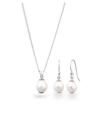 Halsband och örhängen från Elli i sterlingsilver 925 (3 delar), elli