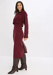 Stickad klänning och topp (2 delar), bonprix