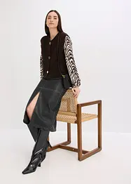 Stickad väst med dekorativa knappar, bonprix