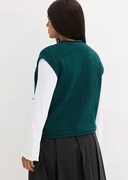 Stickad väst med dekorativa knappar, bonprix