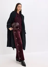 Marlenebyxa i mjuk sammet med spetsinfällning, bonprix