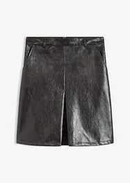 Kjol i lackskinnimitation med veck, bonprix