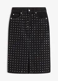 Jeanskjol med strassapplikation, bonprix