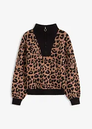 Tröja med krage och dragkedja, bonprix