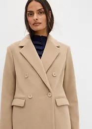 Dubbelknäppt kappa med yllelook, bonprix