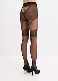 Strumpbyxa med strumpebandstryck 30 DEN, bonprix