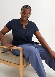 Bomullstopp i flamgarn, kortärmad, bonprix