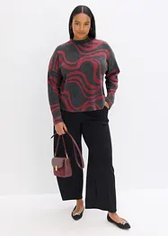 Mjuk ribbstickad topp, bonprix