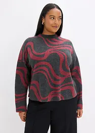 Mjuk ribbstickad topp, bonprix