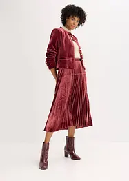 Plisserad kjol i mjuk sammet, bonprix