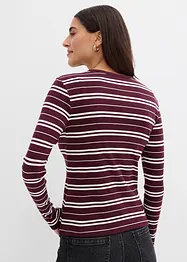 Långärmad topp i ribbat material med ekologisk bomull, bonprix