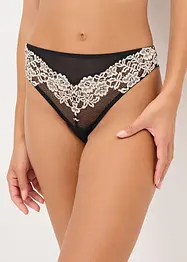 Stringtrosa av tvåfärgad spets, bonprix