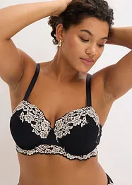 Balconette-BH med tvåfärgad spets (2-pack), bonprix