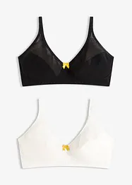 BH utan bygel med bomull (2-pack), bonprix