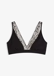 Bralette utan bygel med ekologisk bomull och spets, bonprix