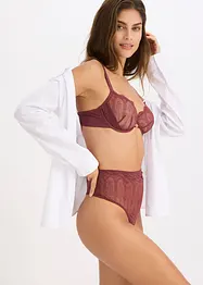 Midjestringtrosa med tunn spets, bonprix