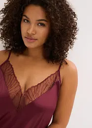 Negligé i satin med elegant broderi, bonprix