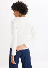 Långärmad topp med placerat tryck, bonprix