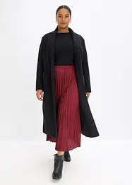 Maxikjol i krinklat material av satin, bonprix