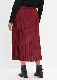 Maxikjol i krinklat material av satin, bonprix