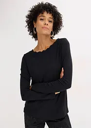 Punto di Roma-topp med vågig halsringning, bonprix