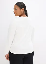 Långärmad topp med placerat tryck, bonprix