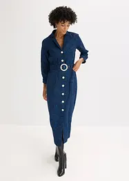 Twillklänning med skärp (set i 2 delar, bonprix