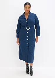 Twillklänning med skärp (set i 2 delar, bonprix