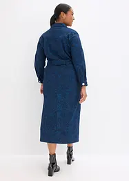 Twillklänning med skärp (set i 2 delar, bonprix