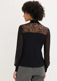 Knytblus med spets, bonprix