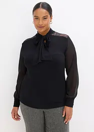 Knytblus med spets, bonprix